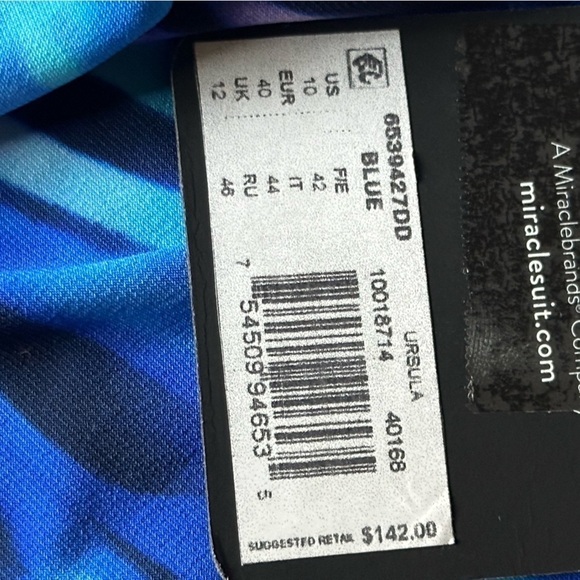 Miraclesuit Ursula 10DD Cups Tankini Layered Shaper Top Slimming Blue 6539427 - Picture 8 of 12